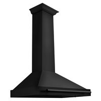 ZLINE - 36 inches - Convertible & Externally Vented - Wall Range Hood - Black stainless steel - Left View