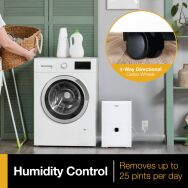 Whirlpool - 25 Pint 1500 Sq. Ft 3.7 quart Energy Star Certified Dehumidifier - White - Left View