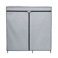 Honey-Can-Do - 60In Wide Double Door Portable Wardrobe Closet - Gray - Left View