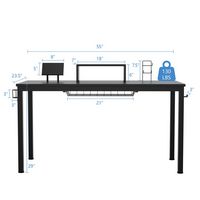 Costway - Gaming Desk with Cup Holder and Headphone Hook - 55