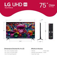 LG - 75” Class UA77 Series LED AI 4K UHD Smart webOS TV (2025) - Left View