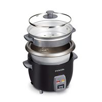 Proctor Silex - 6 Cup Rice Cooker & Steamer - Black - Left View