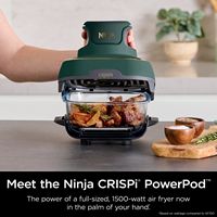 Ninja - Crispi® 5-in-1 Portable Glass Air Fryer Cooking System with 3 Glass Containers, Crisper P... - Left View