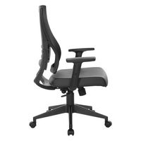 Office Star Products - Vertical Mesh Back Chair - Black Frame/Black Faux Leather - Left View