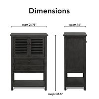 Finch - Webster 2-Drawer and 2-Door Storage Cabinet - Dark Gray - Left View