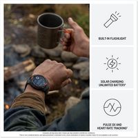 Garmin - Instinct 3 Solar GPS Smartwatch 50 mm Fiber-reinforced Polymer - Black with Charcoal Band - Left View