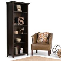 Simpli Home - Amherst 5 Shelf Bookcase - Hickory Brown - Left View