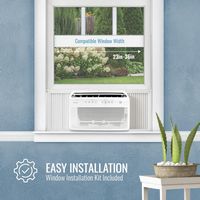 Keystone - 350 Sq. Ft 8,000 BTU Window Mounted Inverter Air Conditioner - White - Left View