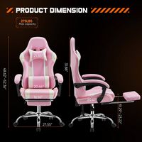 Bestier - Gaming Chair - PU Leather Fixed up Armrest Comfy Lumbar Support Ergonomic Arm Chair in ... - Left View