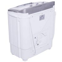 Costway - Compact Mini Twin Tub 8 lb. Washing Machine - White and Grey - Left View