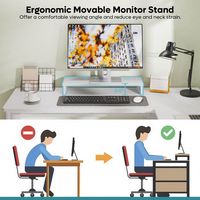 Bestier 55-inch L-Shaped Gaming Desk with File Drawer Monitor Stand and Fluted Panels Office Desk... - Left View