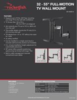 Rocketfish™ - Full-Motion TV Wall Mount for Most 32”-55” TVs - Black - Left View