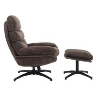 OSP Home Furnishings - Kerry Swivel Lounge Chair & Footrest - Brown - Left View