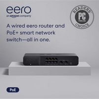 eero - PoE Gateway, 10-port Wired Network Router and PoE Switch with 140W USB-C Power Adapter - B... - Left View