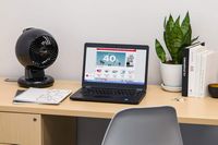 IRIS - WOOZOO Oscillating Fan with Timer 3 Speed Settings - black - Left View