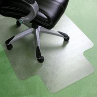 Floortex - Basic Lipped Vinyl Chair Mat for Low Pile Carpets 36 x 48 inches - Clear - Left View
