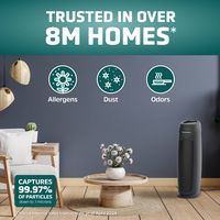 GermGuardian - 743 Sq. Ft. Tower Air Purifier with HEPA Filter, Intellisense Air Quality Monitor,... - Left View