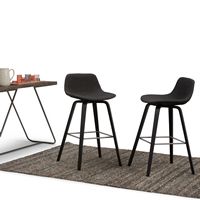 Simpli Home - Randolph Bentwood Counter Height Stool (Set of 2) - Charcoal Grey, Black - Left View