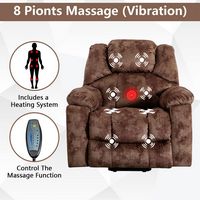 Bestier - Set of 2 40.6 in. W Oversize Power Lift Recliner Chair with Massage and Heating - Brown - Left View