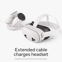 Meta Quest Compact Charging Dock — Works with Meta Quest 3/3S — Extended Headset Charging Cable  ... - Left View