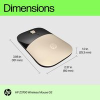 HP - Z3700 G2 Wireless Blue LED Mouse - Wireless - Modern Gold - Left View