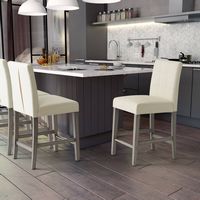 CorLiving - Leila Counter Height Barstool - White - Left View