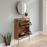 Sauder - International Lux Shoe Cabinet - Sindoori Mango - Left View