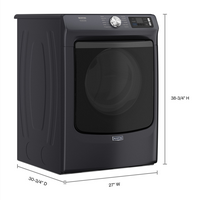 Maytag - 7.4 Cu. Ft. Smart Electric Dryer with Steam and Pet Pro System - Volcano Black - Left View