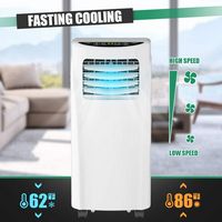 Costway Portable Air Conditioner Cools up to 230 sq.ft 5500 BTU (8000BTU ASHRAE) Dehumidifier - W... - Left View