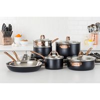 Viking - 3-Ply 11 Piece Cookware Set - Black & Copper - Left View