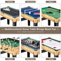 Costway - 10-in-1 Combo Game Table Set, Multi Game Table for Home, Game Room - Multi-Color - Left View