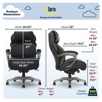Serta - Big & Tall with Smart Layers Technology and AIR Lumbar Bonded Leather Executive Chair - B... - Left View
