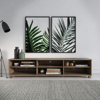CorLiving - Hollywood Collection TV Stand with Open Cabinets for Most TVs up to 85