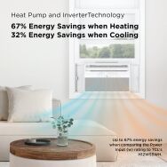 TCL - 550 Sq. Ft. 12,000 BTU Smart Inverter Window Air Conditioner with Supplemental Heat Functio... - Left View