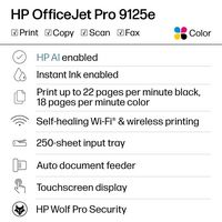 HP - OfficeJet Pro 9125e Wireless AI-Enabled AiO Inkjet Printer w/ 3 Months of Instant Ink (+1 Bo... - Left View