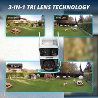 Defender - AI 3K+ Guard Tri-Lens PTZ WIFI Plug-in Security Camera, 360° Tracking, AI Detection, W... - Left View