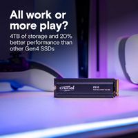 Crucial - P310 1TB Internal SSD PCIe Gen 4 x4 NVMe M.2 with Heatsink for PS5 - Left View