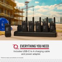 Cobra - Six-Dock Charger for Cobra Performa Business Radios, with charging cable - Black - Left View