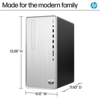 HP - Pavilion Desktop - AMD Ryzen 7 - 16GB Memory - 1TB SSD - Natural Silver - Left View