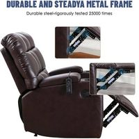 Bestier - Faux Leather Manual Massage Recliner with Vibration, Arm Storage and Two Cup Holders - ... - Left View