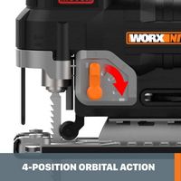 WORX - Nitro 20V Cordless Brushless Jigsaw (1 x 2.5 Ah Battery & 1 x Charger Included) - Black - Left View