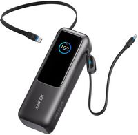 Anker - Laptop Power Bank (25K, 165W, Built-In and Retractable Cables) - Black - Left View