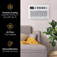 Whirlpool - 8,000 BTU Through the Wall Air Conditioner - White - Left View