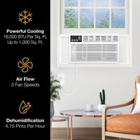 Whirlpool - 1,000 Sq. Ft. 18,000 BTU Window Air Conditioner - White - Left View