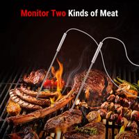 ThermoPro - Dual Probe Wireless Meat Thermometer - Red - Left View