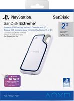 SanDisk - Extreme Game Drive for PlayStation5 2TB External USB Type C Portable SSD - White - Left View