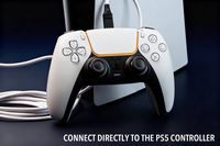 NEXT - Extra Long 9' USB-C Play + Charge Cable for PlayStation 5 - White/Black - Left View