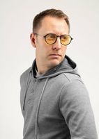 GUNNAR - Loop Computer Glasses with Blue Light Reduction, Amber Lenses - Onyx Mercury - Left View