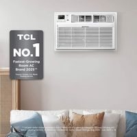 TCL - 450 Sq. Ft. 10,000 BTU Smart Through-the-Wall Air Conditioner with Wi-Fi and Remote - White - Left View