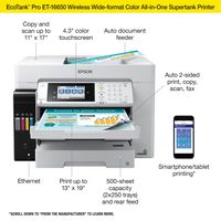 Epson - EcoTank Pro ET-16650 Wireless All-In-One Inkjet Printer - White - Left View